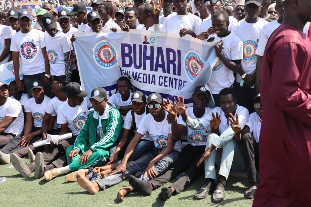 BNMC_Borno's tweet photo. Kano #BNMCVolunteers at the APC Presidential Campaign Rally at the Sani Abacha Stadium. 

#PMB4Plus4 #NextLevel https://t.co/dxSNxzrWRJ