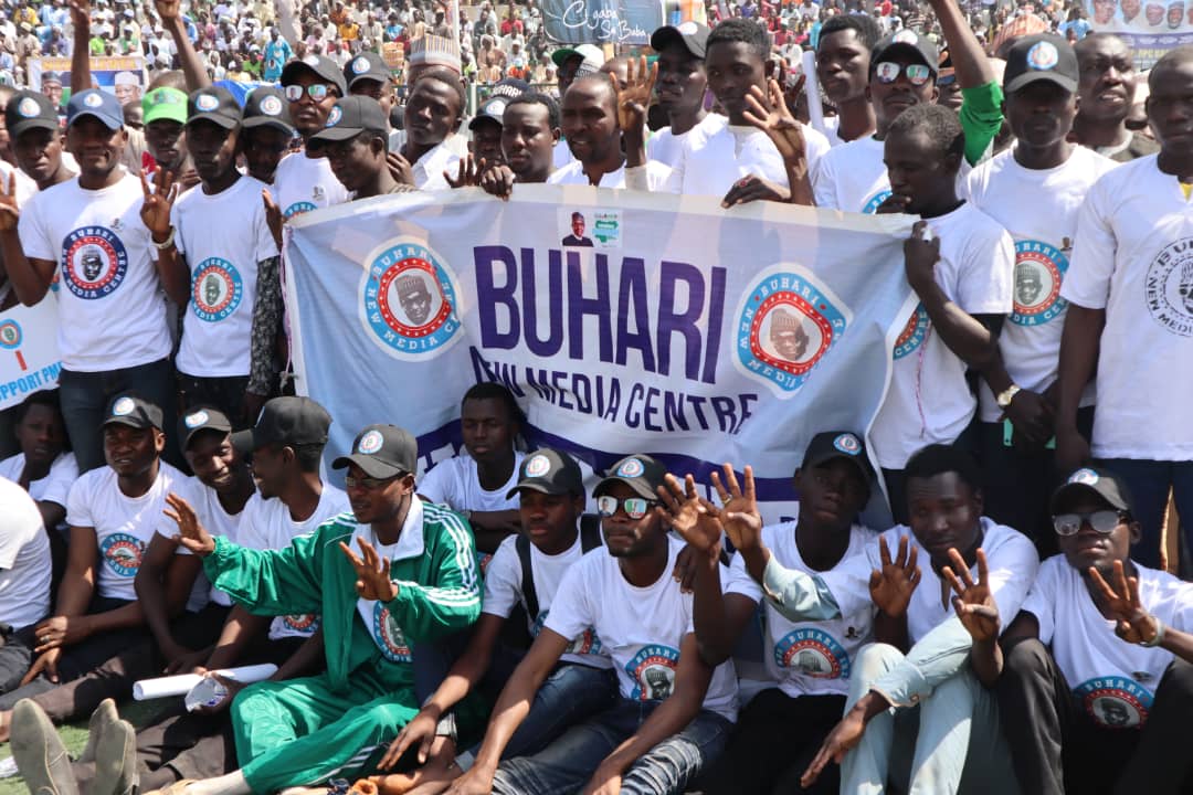 BNMC_Borno's tweet photo. Kano #BNMCVolunteers at the APC Presidential Campaign Rally at the Sani Abacha Stadium. 

#PMB4Plus4 #NextLevel https://t.co/dxSNxzrWRJ