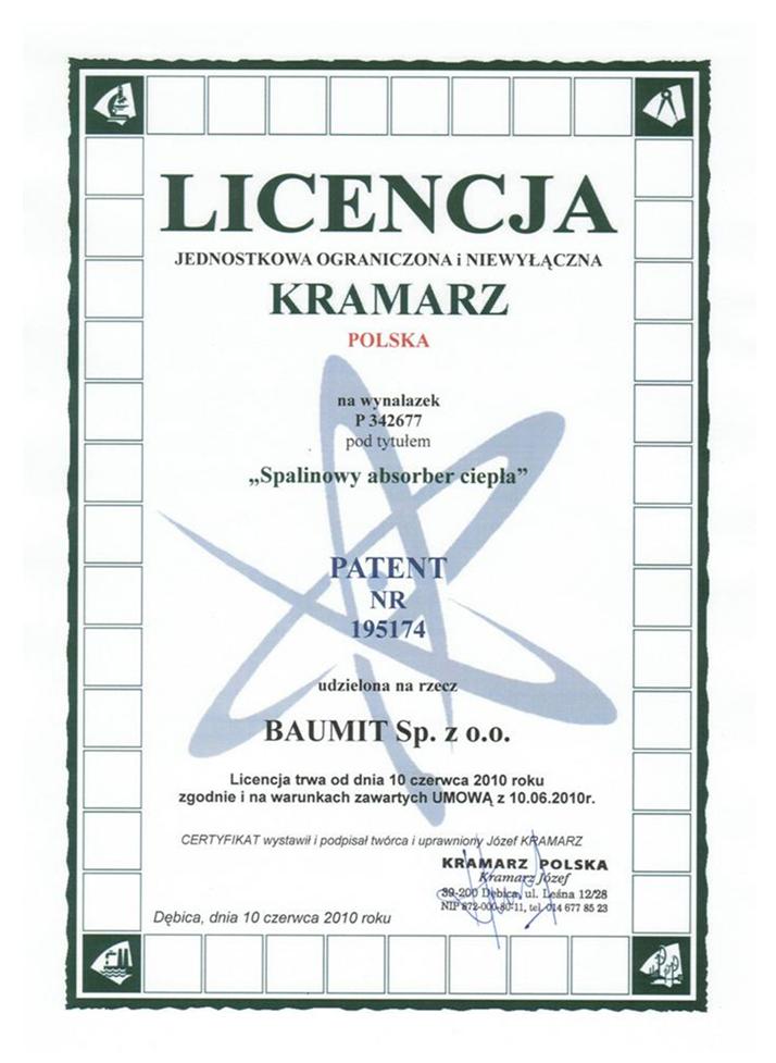 JJKramarz's tweet photo. Licencja z Patentu PL 195174 "Spalinowy absorber ciepła" na rzecz BAUMIT Sp. z o.o. #innwacje #technologie #patenty #absorbery #ciepła #dotacje #licencja zobacz więcej wydanych licencji: https://t.co/mGB2xGRkqS https://t.co/gvkHJHDM8F