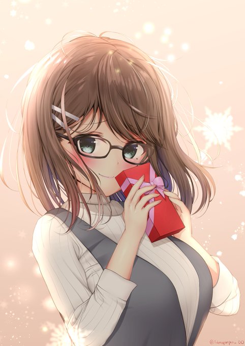 創作イラスト描きました～!
眼鏡っ娘からのプレゼントです🎁
#創作 #オリジナル 