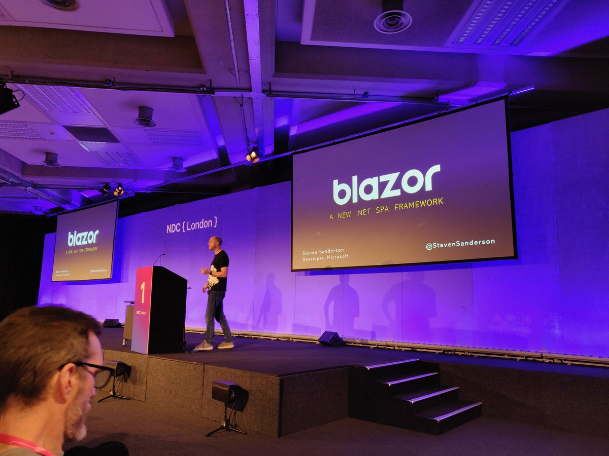 #Blazor looks promising ! Amazing things announced ! #ndclondon thx <a href="/stevensanderson/">Steve Sanderson</a> @SoatGroup