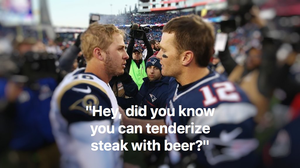 Beer for your steak this Super Bowl? This weekend, use a good beer, lager or stout (for more hearty flavor) to tenderize your steak!  The beer helps soften the meat, add a distinctive flavor, and it’s healthier than chemical tenderizers.