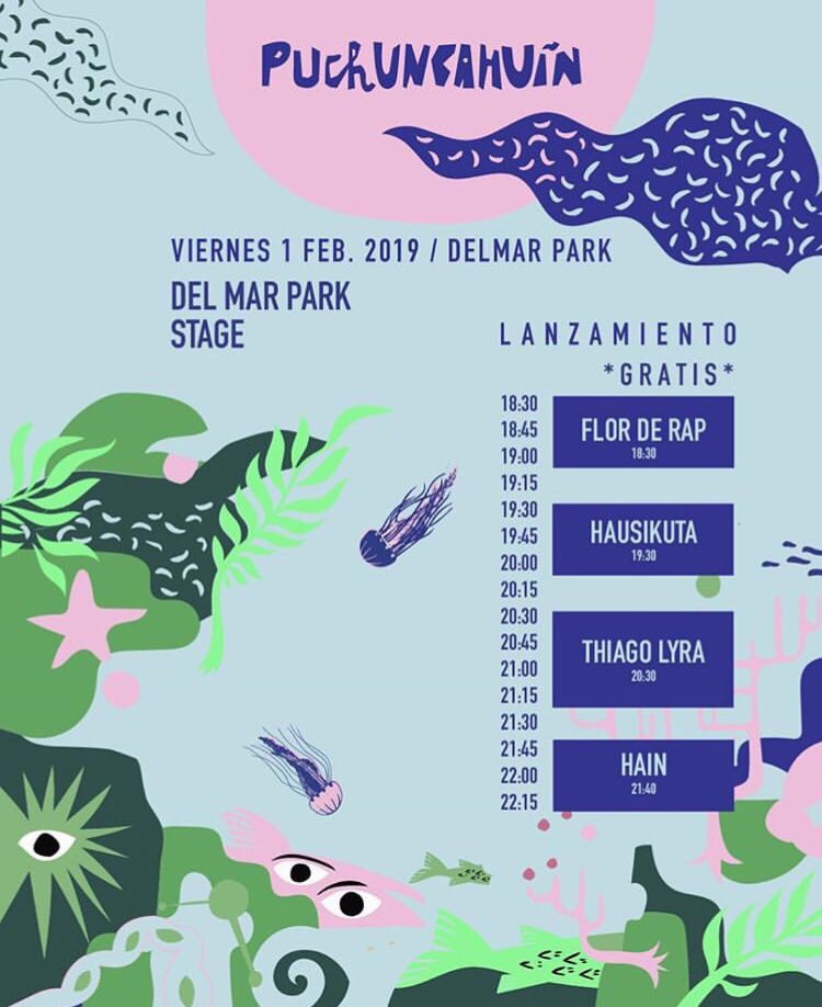 No olvides revisar los horarios para las dos jornadas de <a href="/Puchuncahuin/">Puchuncahuín</a> 2019. Ritmos para disfrutar y bailar en una mezcla de campo y playa, junto a los artistas más destacados de la música urbana. Entradas en: bit.ly/2Mq5T7v