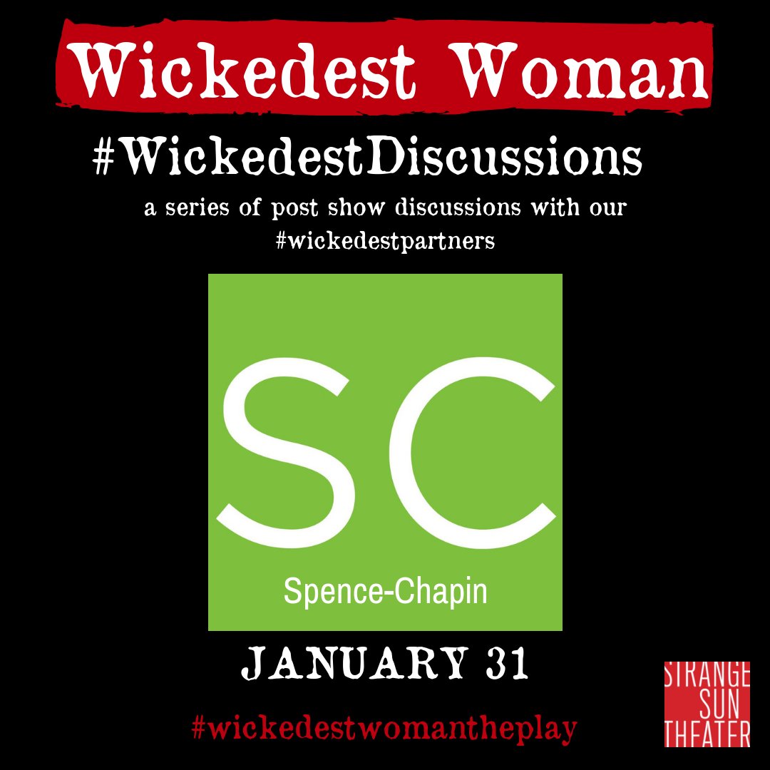 StrangeSunThtr's tweet photo. Spence-Chapin Services to Families and Children - one of our #WickedestPartners joins us after the show TONIGHT for the #WickedestDiscussions  https://t.co/suMxL1JZvK  #wickedestwomantheplay #wickedestwoman #adoption #familyservices #NYCtheater #offoffbroadway #thennowforever https://t.co/146nq4QZU7