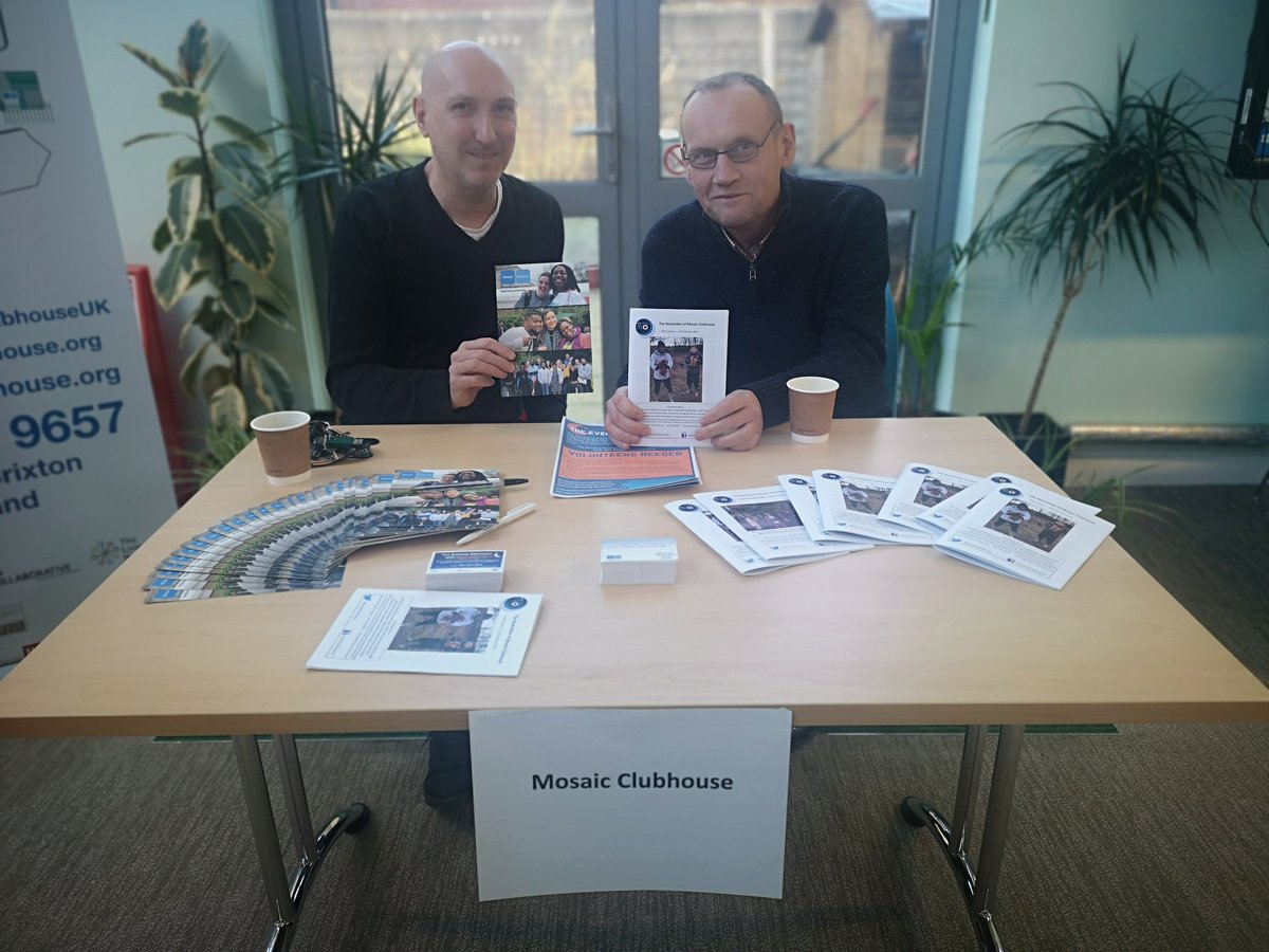 MosaicClubhouse's tweet photo. There was an amazing BUZZ at the open morning today at @MosaicClubhouse ! Great to hear about all the amazing peer support opportunities available in #Lambeth. Looking forward to our next session!😀

@LoughFarm @SLaMRecovery @HWLambeth @Certitude @LS_Mind @CarersHub @LambethIPSA https://t.co/RljKUtXfj4