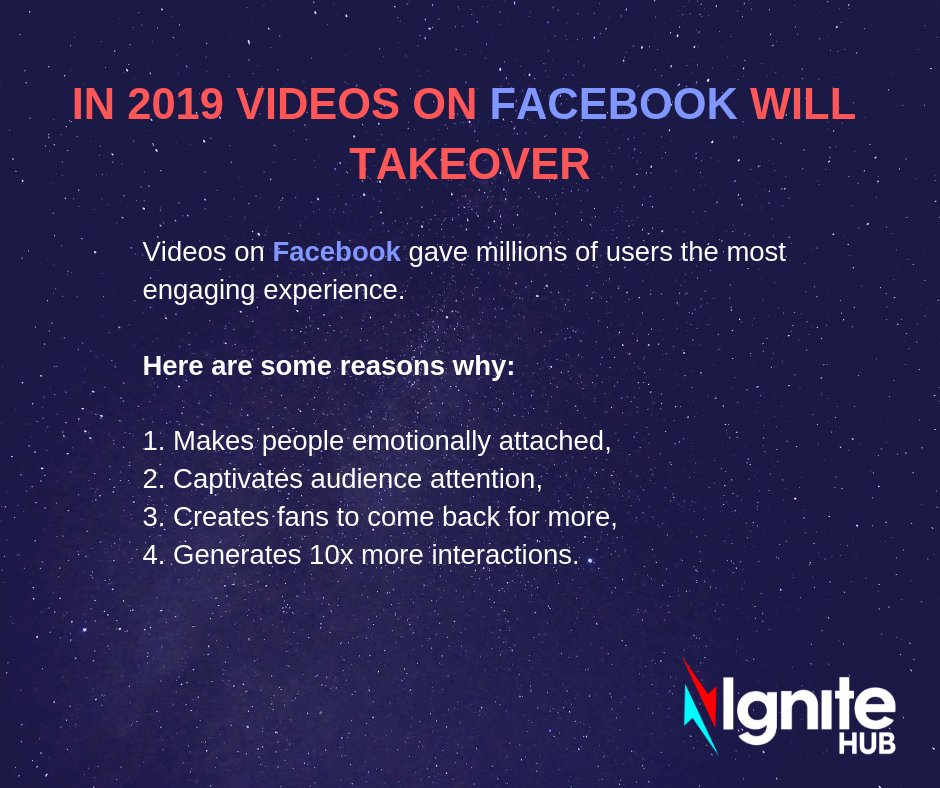 HubIgnite's tweet photo. Videos will still be as useful and relevant in 2019, here is why.

#followforfollow #follow4follow #digitalmarketer #digitalmarketingagency #socialmediamarketing #follobackforfolloback #follobackforfolloback #Marketing #MarketingDigital #MarketingChallenge https://t.co/aFpVQHFp2F