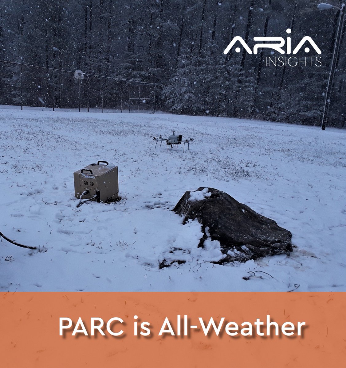 Our tethered PARC #drone can fly #autonomously in the snow &amp; cold temperatures, thus reducing risk to the operator who can monitor the vehicle while not being out in the elements.