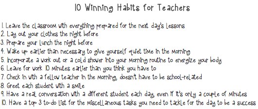 We always say, "Don't sweat the small stuff," but sometimes it's the small stuff that can make our day run more smoothly. Check out some of these winning habits for teachers! Thoughts and ideas inspired by Superpowers for Educators! ce.fresno.edu/independent-st…