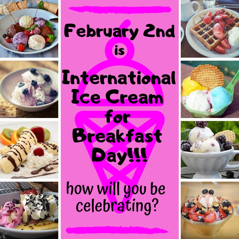 EventsBusy's tweet photo. It's coming! Ice Cream for Breakfast day! I can't wait! Maybe I should do a practice run...
#icecream #breakfast #holiday #treatyourself #kidapproved #familyfriendly #events #yum #treat #food #joy https://t.co/ZxhKWG5QWw