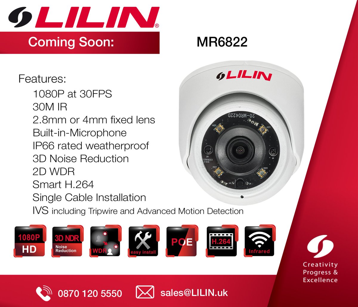 UKLILIN's tweet photo. Coming Soon- our new #MicroDome camera! At the same size as a tennis ball and weighing less than 250g; the MR6822 is our smallest IR dome yet and features a built in #microphone!
#AVtweeps #ProAVInstall #smarthome #surveillance #custominstall #homeautomation https://t.co/naB5bhkWQx