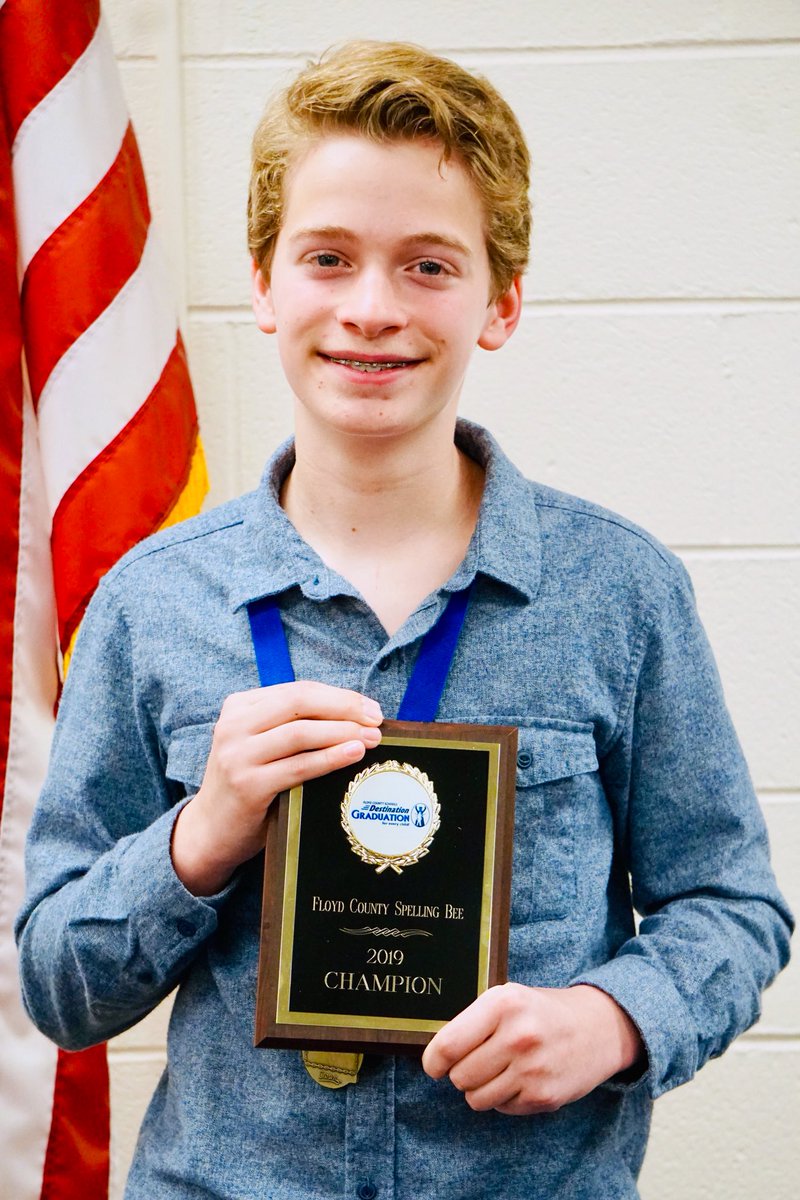 Congratulations to our 2019 District Spelling Bee Champion, Matthew Campbell of Armuchee Middle School! #FloydCoSchools