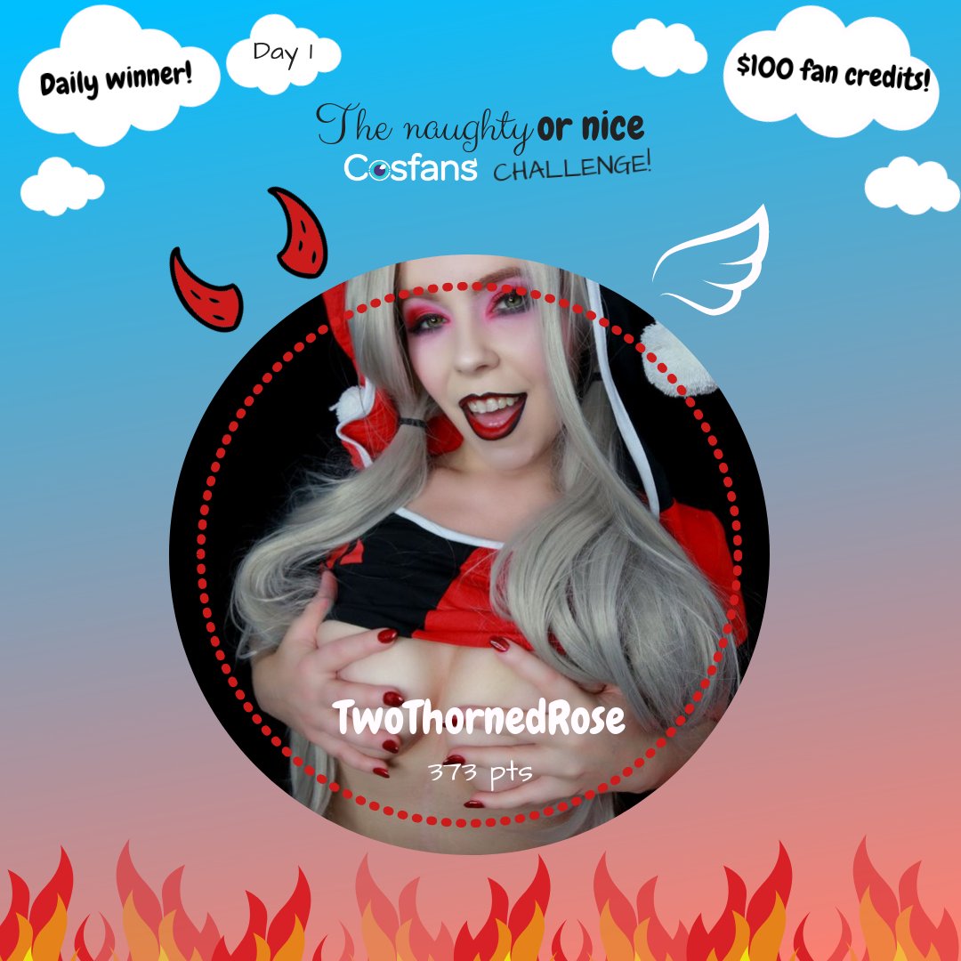 CosfansCom's tweet photo. DAY 1⃣ LEADERBOARD  #NaughtyOrNice Cosfans Contest! Are you ready to meet the winners?
🏁  1st place @TwoThornedRose 
🏆 2nd place @MissKittyQuinn 
🏅 3rd place @kali_neko 
🎇 Congrats, ladies! Keep on supporting your girls and soon we'll be back with more updates for you! 💜 https://t.co/4xEwofgI0o