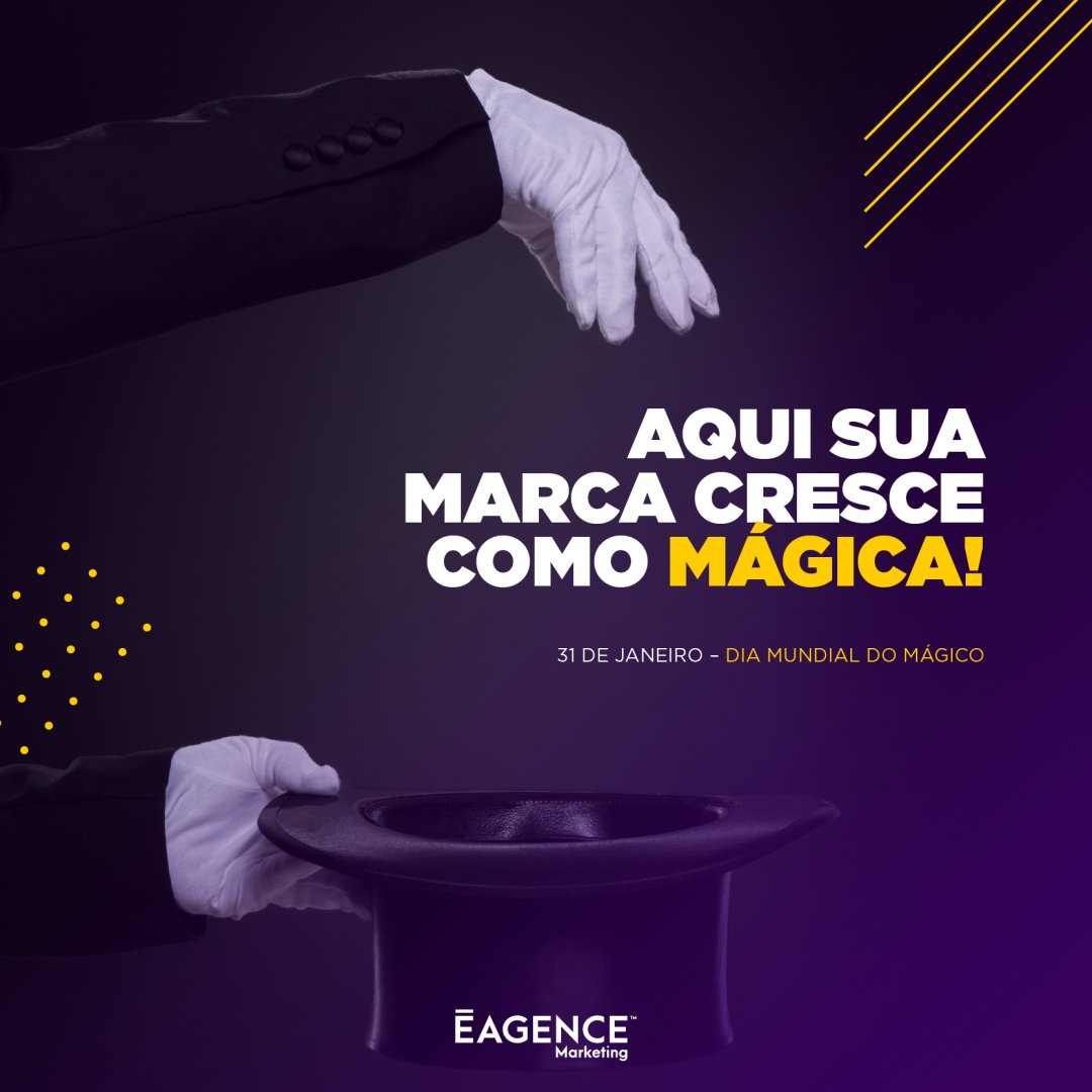 eagencemkt's tweet photo. Nós não somos mágicos, mas podemos fazer sua empresa crescer num passe de mágica 😏😚 #eagence #elover #diadomagico https://t.co/pxENh8t8xv