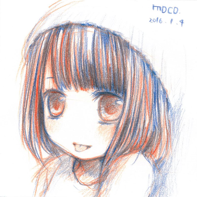 サワダモコ Moco Sawada 赤青鉛筆ドローイング まとめ 女の子バージョン オリジナル 女の子 アナログ 創作 色鉛筆 少女 赤青鉛筆 まとめ T Co 8a4wmlqp