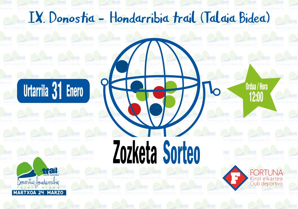 cdfortunake's tweet photo. IX. DONOSTIA - HONDARRIBIA TRAIL (TALAIA BIDEA)

⛰ Badugu Talaiako zozketaren emaitza: 
↘https://t.co/yiTFuLsvkl

Zorionak sarituei!

⛰ Ya tenemos el resultado del sorteo de la Talaia: 
↘https://t.co/yiTFuLsvkl

¡Felicidades a los afortunados! https://t.co/U5xltcD0pm