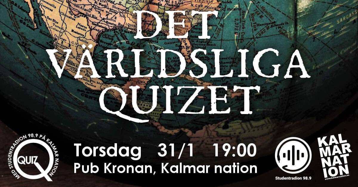 Dags för årets första quiz!
Kl 19 på Kalmar nation, ses där hörni!💛