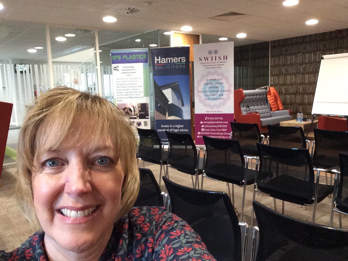SusieGraySWIISH's tweet photo. All set up (due to awful weather I wanted to be here early) &amp; ready for my SWIISH ladies to arrive @Airco_info It’s going to be a fab event with Rachael :Feel the Fear &amp; Achieve your Potential supported by @NatWestBusiness @sus_gray @HamersLaw &amp; BanksCooper  It’s #theswiisheffect https://t.co/aZpzmxcS8b