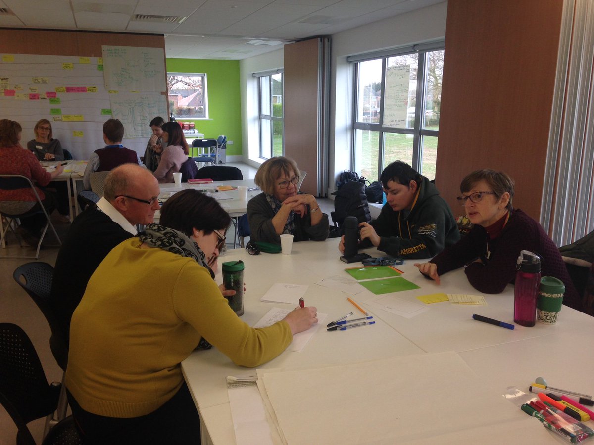 HIOWH_NHSFT's tweet photo. It's the penultimate day of our #HantsLearningDisabilities workshops and the teams are firing on all cylinders! Our communications sub-group is establishing a new 'easy-read expert by experience group' to improve Trust comms for the people who use our services - great idea! https://t.co/4IpZezQNr5