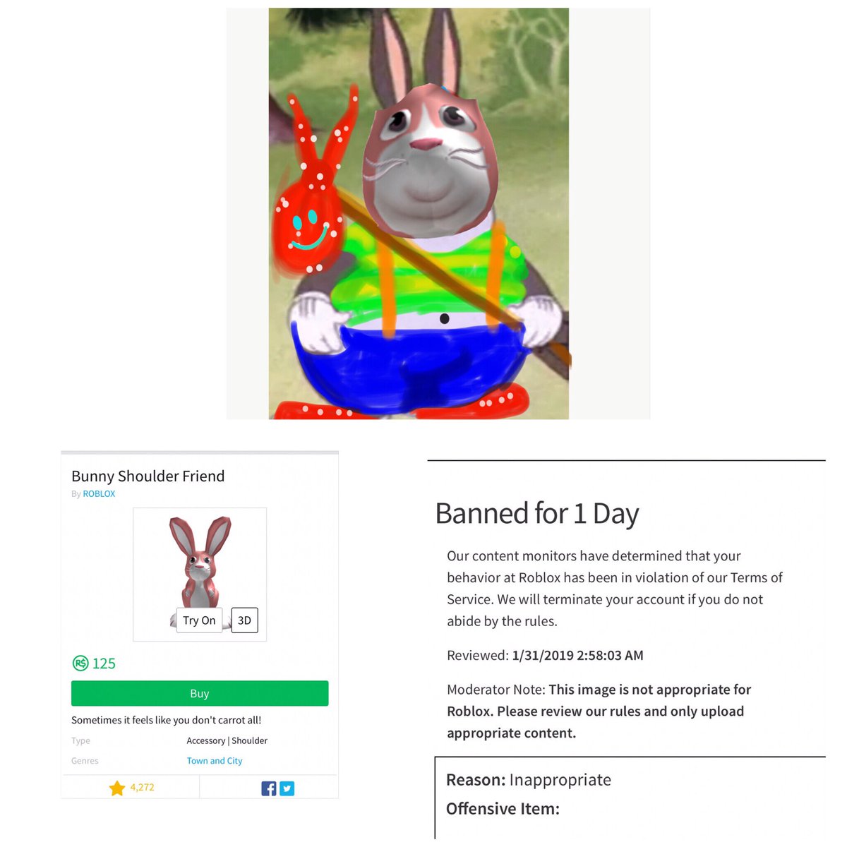 Hello Entertainment Bloxyawards Bloxys Roblox On Twitter Roblox Fat Shames And Discriminates Against Diverse Plus Sized Images Of Body Positivity Bans Its Own Pink Bunny In T Shirt Collage Image Https T Co Ikc9rojtxk - hello t shirt roblox
