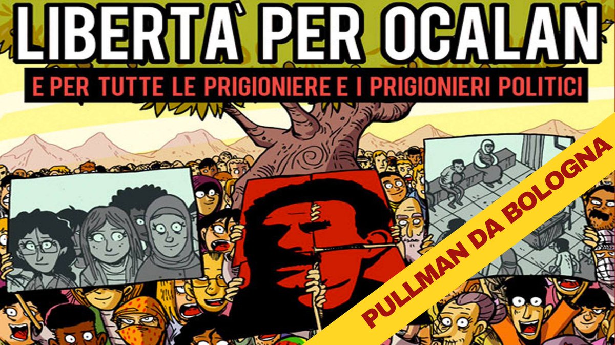 DA BOLOGNA VERSO IL Corteo-Libertà per Ocalan e tutte/i le/i prigioniere/i politici!
Partenza il 16/2 ore 8 dall'autostazione di Bologna
20 euro
Per prenotare: ELENA 3406562869 oppure durante i banchetti del martedì a Vag61 e quelli del mercoledì a @Làbas
facebook.com/events/2194688…