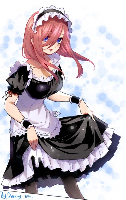 Dr.饅頭さんがTwitterに投稿した中野三玖(五等分の花嫁)のイラスト。