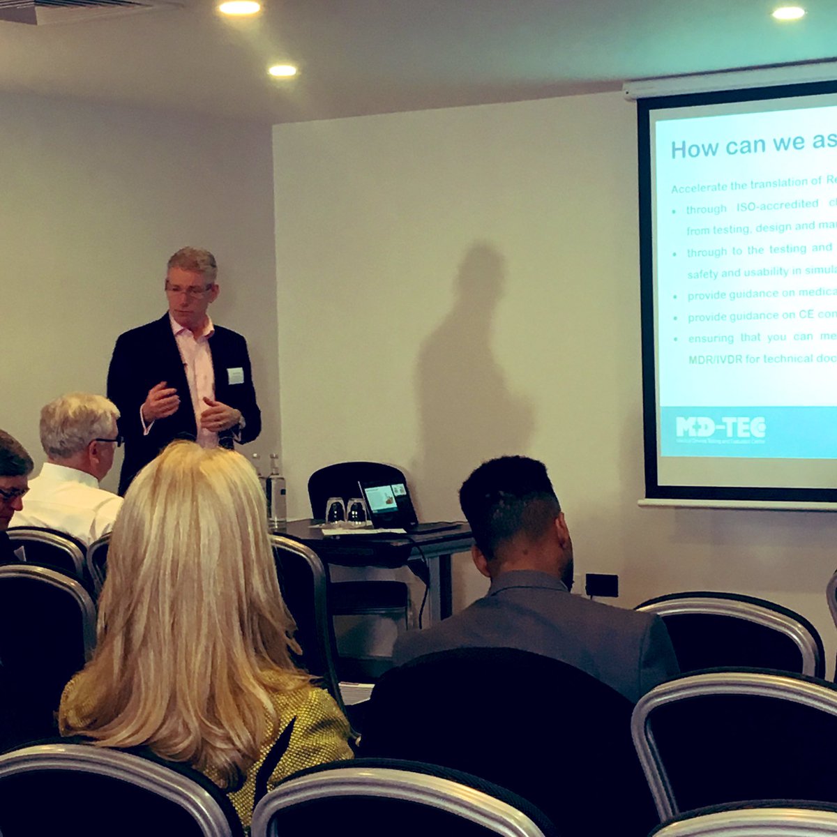 BHPComms's tweet photo. Next up at the @MDTECcentre Connect event is Keith Fawdington, MD of Uvamed, explaining how MD-TEC helped to refine their @RainbowTrays anaesthetic drug organisation tool. “The advice was unbiased and the feedback, good and bad, was vital in getting us into hospitals.” https://t.co/DCNUYP0y0Q