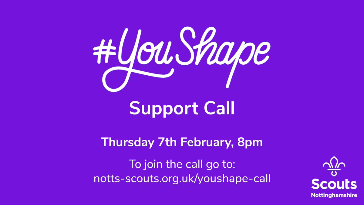 MrJLPhillips's tweet photo. Just one week until our #YouShape support call for all adult volunteers. We'll be helping you to embed Youth-Shaped Scouting seamlessly, giving you insider hints &amp; tips, and answering your questions! Stick it in your diary! https://t.co/w3wXMvObzm