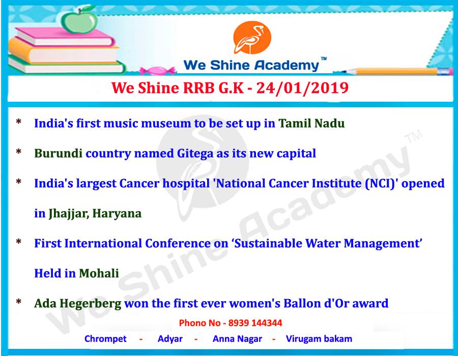 kavithaseo1's tweet photo. RRB Exam Aspirants
We Shine Daily Image -24 /01/2019
Current Affairs: Click Here - https://t.co/gnmwUggsDH
#WeShineAcademy #TNPSCCoachingCentre #SICoachingCentreinChennai#SSCExam #RRBCoachingCentre https://t.co/TBMRFbmpPE