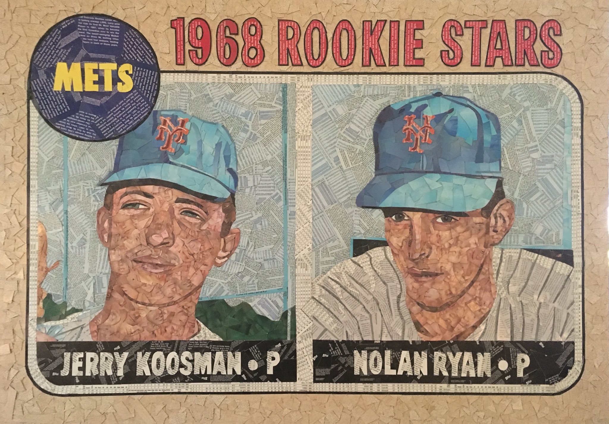 Happy 72nd Birthday to Nolan Ryan!  Here is Nolan s 1968 Topps RC, made from cut baseball cards. 