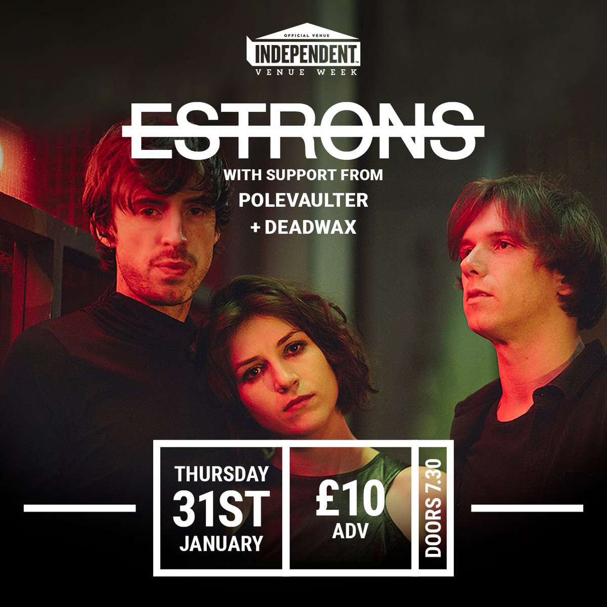 TONIGHT!
Day 3 of our .@IVW_UK 2019 programme carries on and we welcome .<a href="/estrons/">ESTRONS</a>! Support from Polevaulter &amp; Dead Wax. Final tickets here - goo.gl/4kHZ9u
