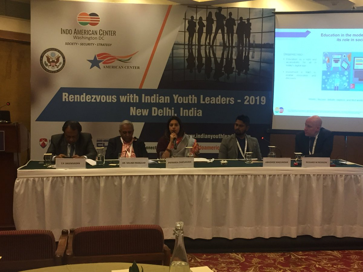 IndoAmericanCtr's tweet photo. Ms. @priyankac19 shares her opinion on the education & cooperation sector in our third and final panel of the day. #YouthLeaderProgram @USAndIndia https://t.co/7xcRM14Sgg