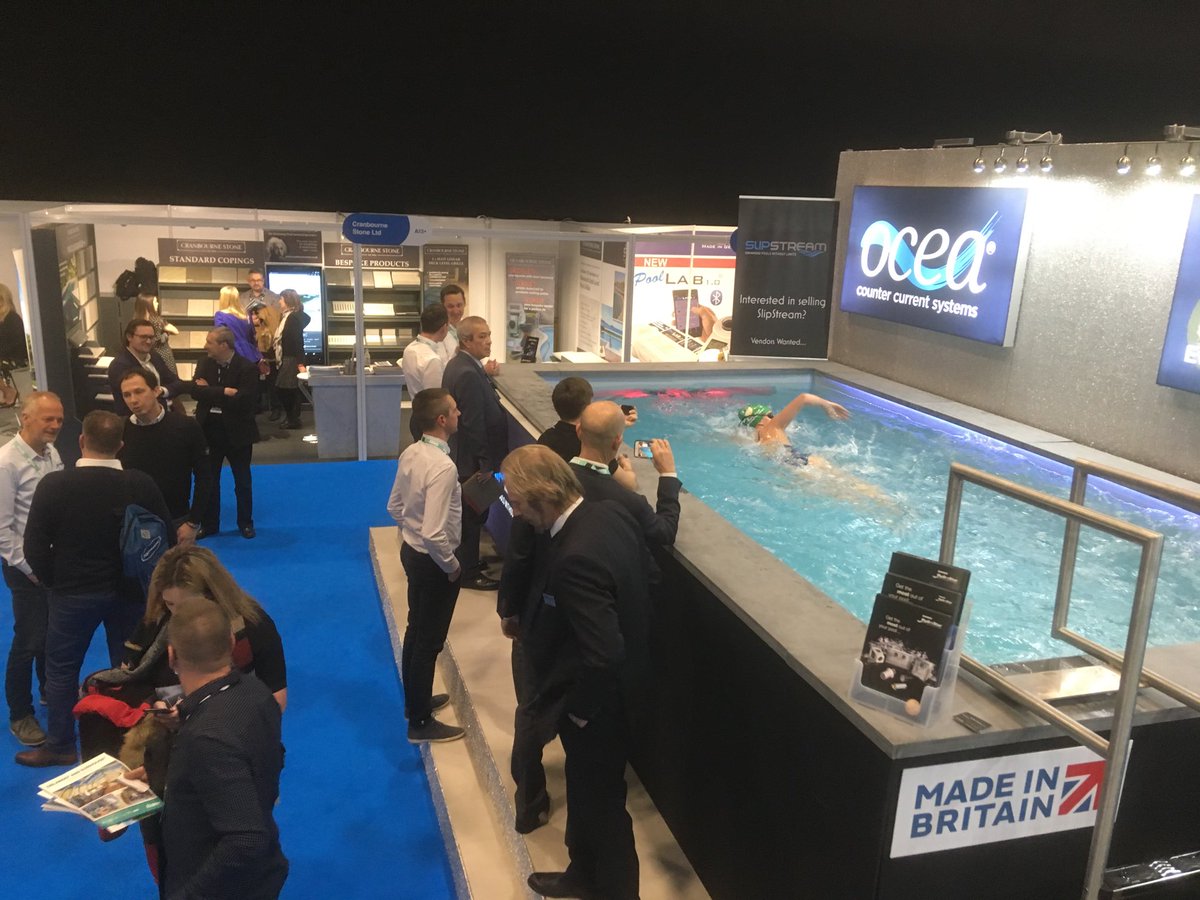 sunquestpoolsUK's tweet photo. Last day of demonstrating our new exercise pool the #slipstreampool available through ⁦@OceaUK⁩ on stand D1 ⁦@SPATEX_show⁩ today https://t.co/m88eJ2IUG4
