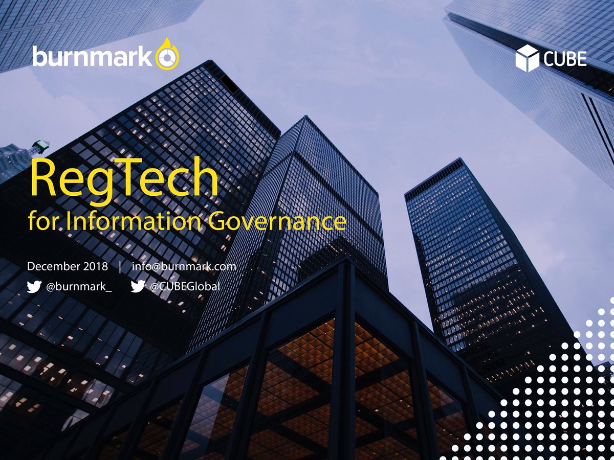 devie_mohan's tweet image. Excited to announce the launch of @burnmark_’s latest report, in partnership with @CUBEGlobal! We look at all the challenges faced by global financial institutions in #InformationGovernance and how #RegTech can help solve them. A fabulous team effort! bit.ly/2DJb67L