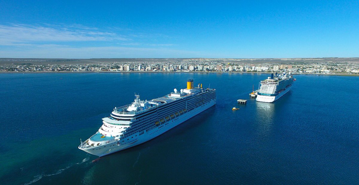 ric_sastre's tweet photo. Hoy tenemos más de 7 mil visitantes con la llegada de los cruceros #Eclipse y #CostaLuminosa a #LaMásLinda #Madryn #Chubut https://t.co/7bL1sys1sg