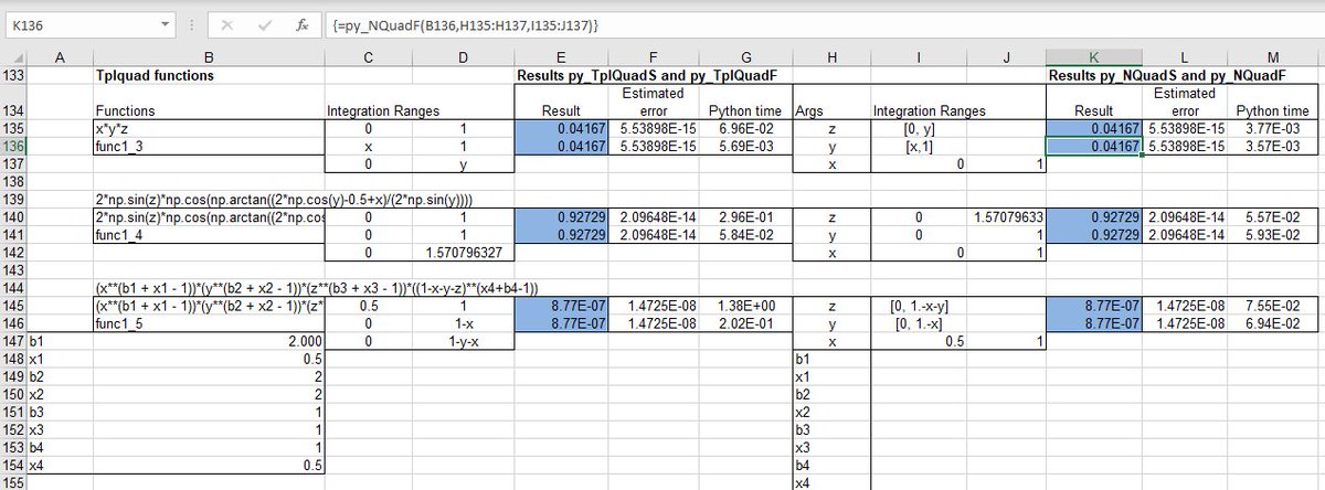 pyxll's tweet photo. Perform fast numerical integration in your Excel spreadsheets! Multiple integration in #Excel with #SciPy and #PyXLL from the Newton Excel Bach blog - https://t.co/24gyyJ7dsD https://t.co/DUnEQRiob5
