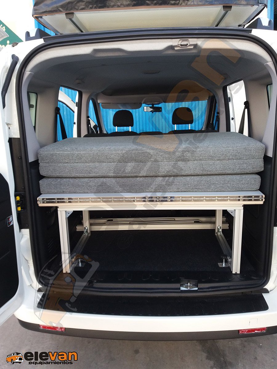 Elevan_Team's tweet photo. Lanzamos un nuevo modelo de cama para minicamper, en aluminio y contrachapado marino, aún más ligero. Fácil de instalar, no requiere homologación. #campervan #camper #camperlife #minicamper #peugeotpartner #fiatdoblo #citroenberlingo #renaultkangoo #daciadokker #nissannv200 https://t.co/zYSAKkVSAP