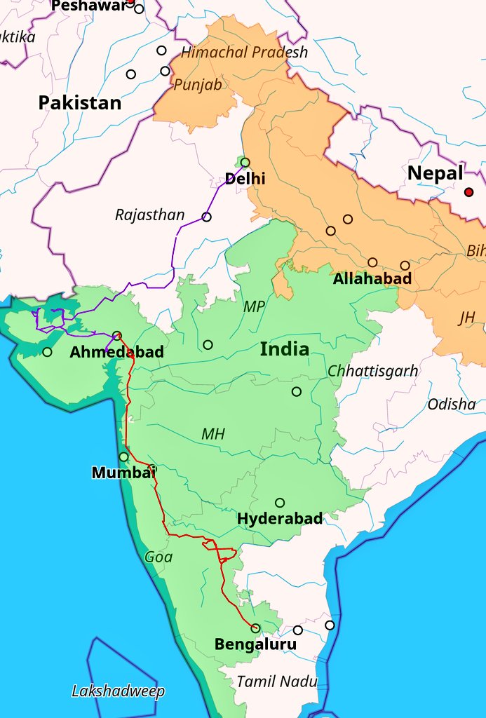 Barar In India Map Guneet Narula В Twitter: „Been A While Since The Last Update, But After  More Than 4000Km We Are In Bangalore! Roads Have Been Kind - Not Surprised  By National Highways, But Definitely
