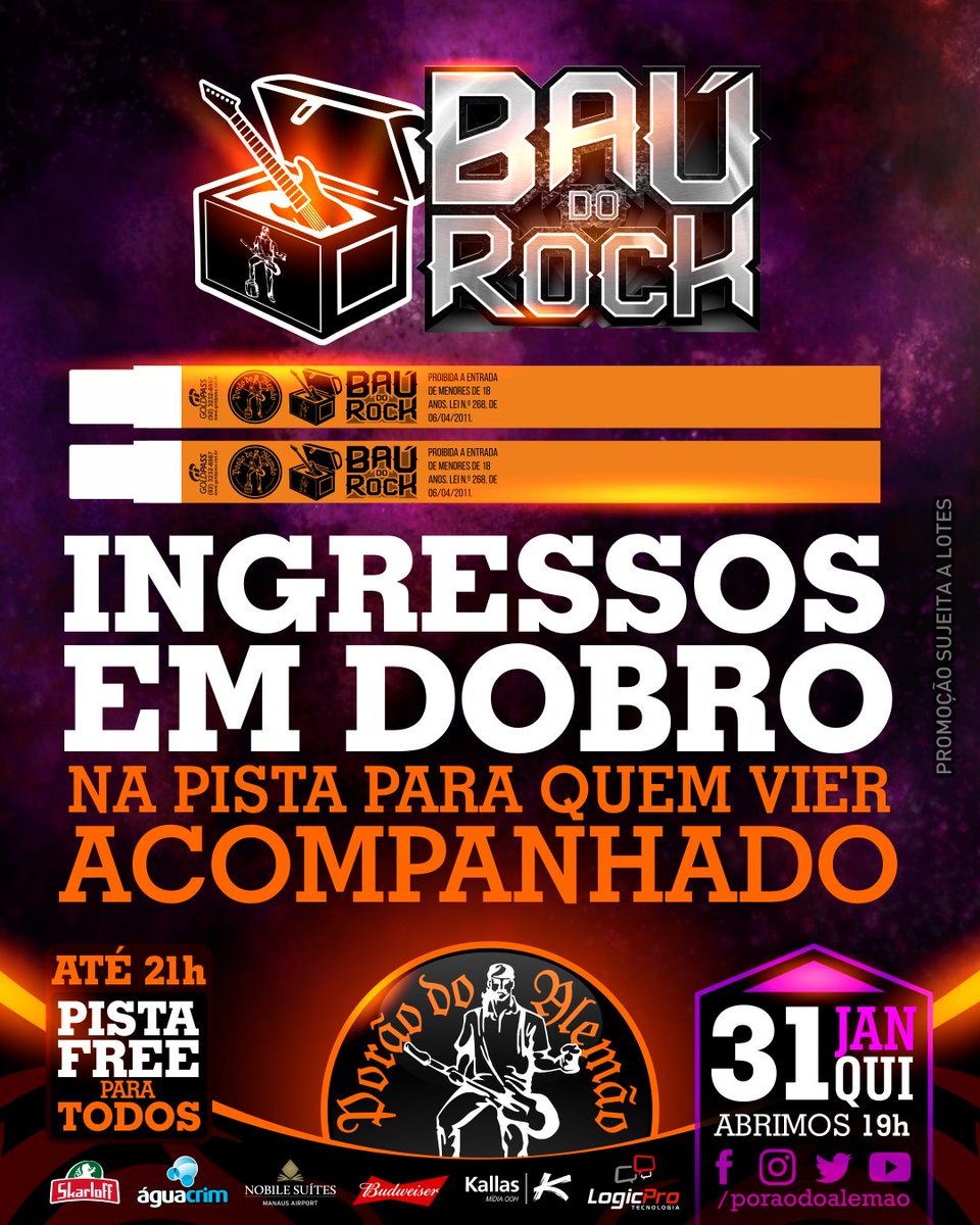 poraodoalemao's tweet photo. HOJE tem Baú Do Rock #PoraoDoAlemao com Especiais #TheCranberries & #DavidBowie!
.
#Sorteios de Vouchers do Tattoo Clube Manaus, Espaço Andréa Brandão, Nobile Suites Manaus Airport e Faculdade La Salle Manaus. As promos #EMDOBRO tão imperdíveis, espia só, #Manaus: https://t.co/TOxSempdCB