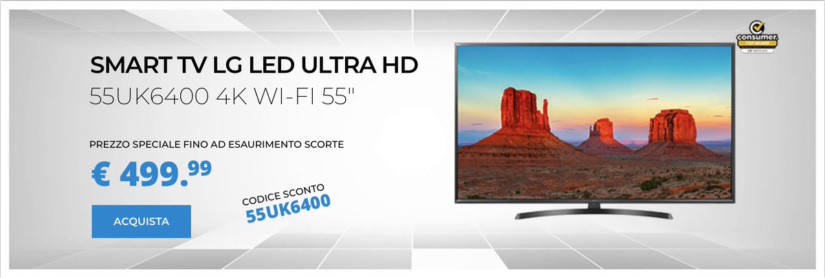 #Smart #TV #LG #55UK6400 #LED #Ultra #HD #4K #WiFi 55″ in #offerta a € 499,99 con il codice #sconto #55UK6400! Solo pochi pezzi disponibili! #wwwprezzodigitaleit #prezzodigitale #elettronica #televisori #offerte #prezzivantaggiosi