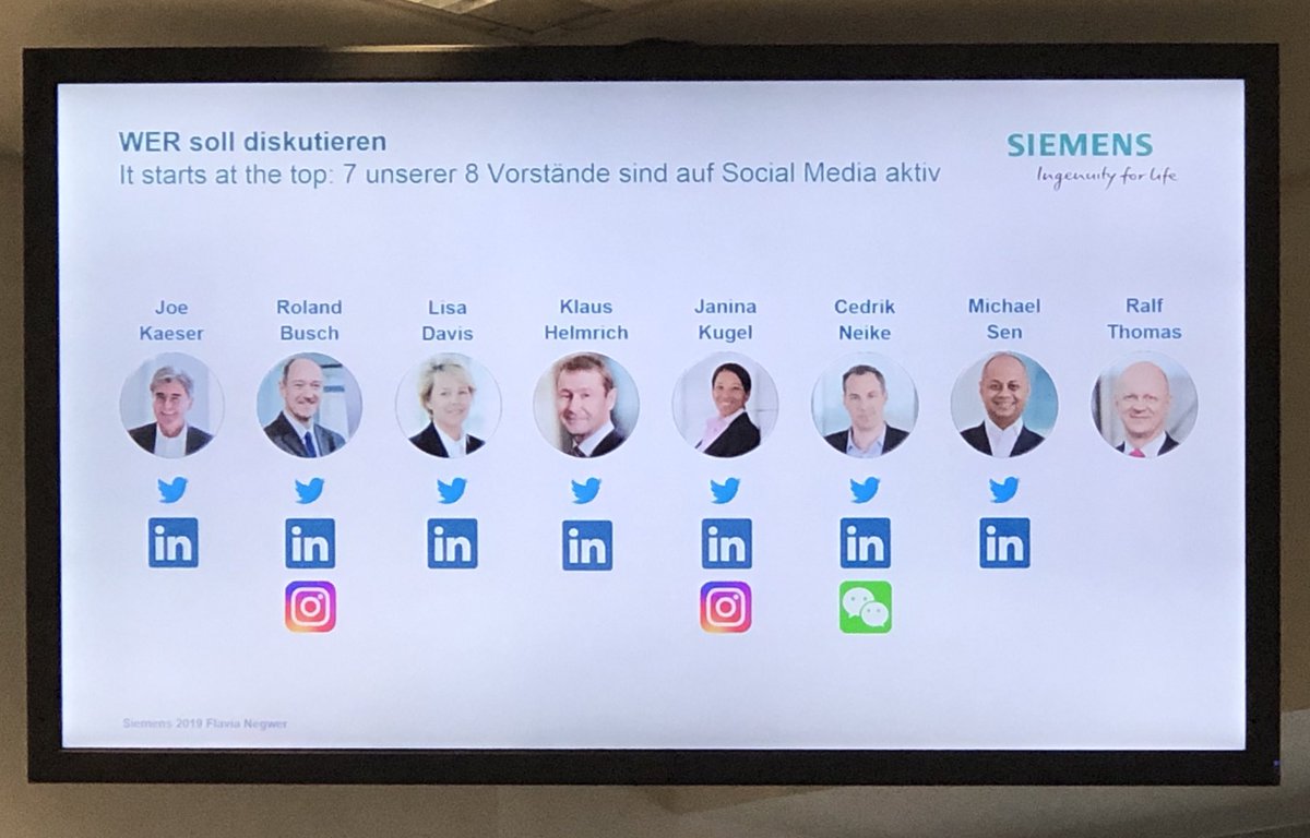 ruhrpottkind's tweet photo. 💡”It starts at the top” @FlaviaNegwer und @FannySchlutius über den @Siemens #SocialCEO, #keinTeam für #SocialMedia (gehört zum Skill-Set für alle Kommunikatoren) und das große Potenzial von Mitarbeitern als Influencer. #WebXF https://t.co/af0odJ2agI