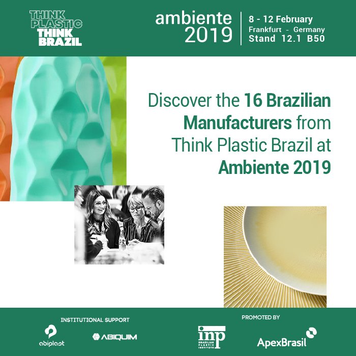 ThinkPlasticBr's tweet photo. #AMBIENTE19 Visit us next week! #ThinkPlasticBrazil https://t.co/5w7vS4rMF6