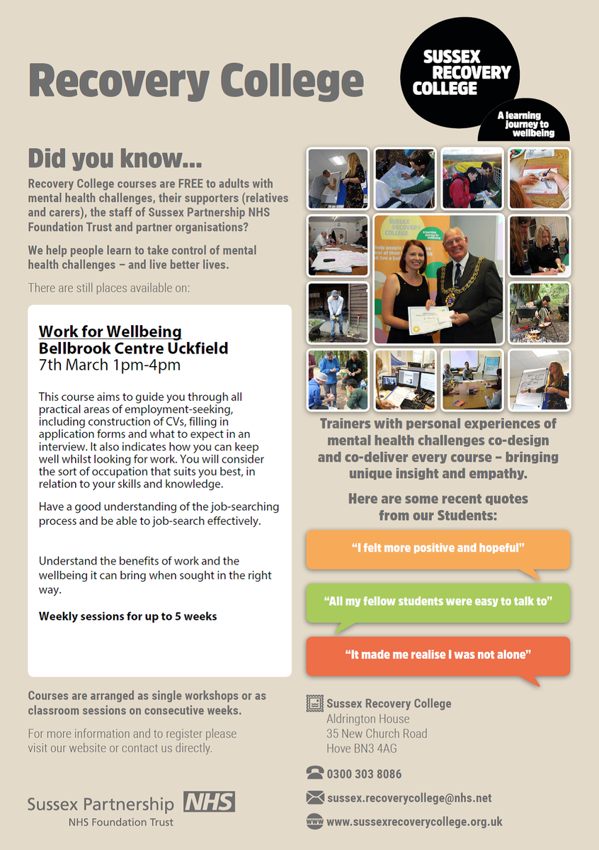 Sussex Recovery College tweet media