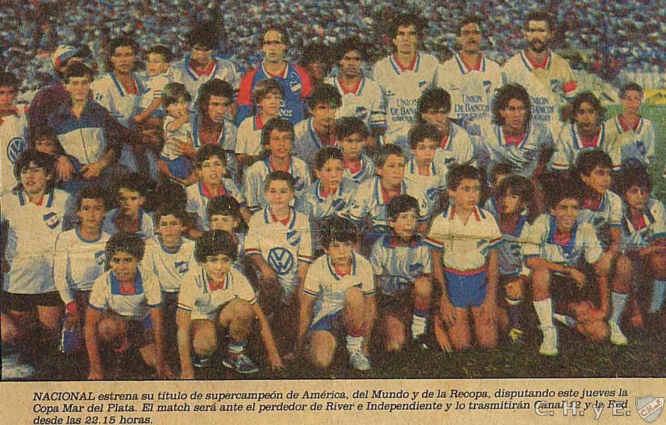 Diego Fernando on X: 31 de enero de 1989 en Montevideo: Nacional 1 (  Fonseca), Racing Club 0, partido de ida Recopa Sudamericana. La disputaban  el Campeon de la Copa Libertadores (