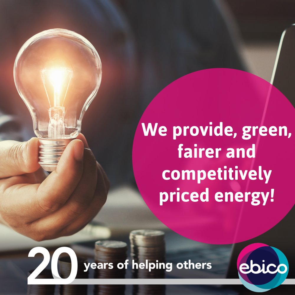 Ebicoltd's tweet photo. A 20-year history, and counting, as a not-for-profit energy provider. Today, we’re also proud to be a green energy provider giving you the opportunity to support our mission to help those in fuel poverty. Get a quote https://t.co/l89K6TmOW7 https://t.co/MOL6Uhlo8O