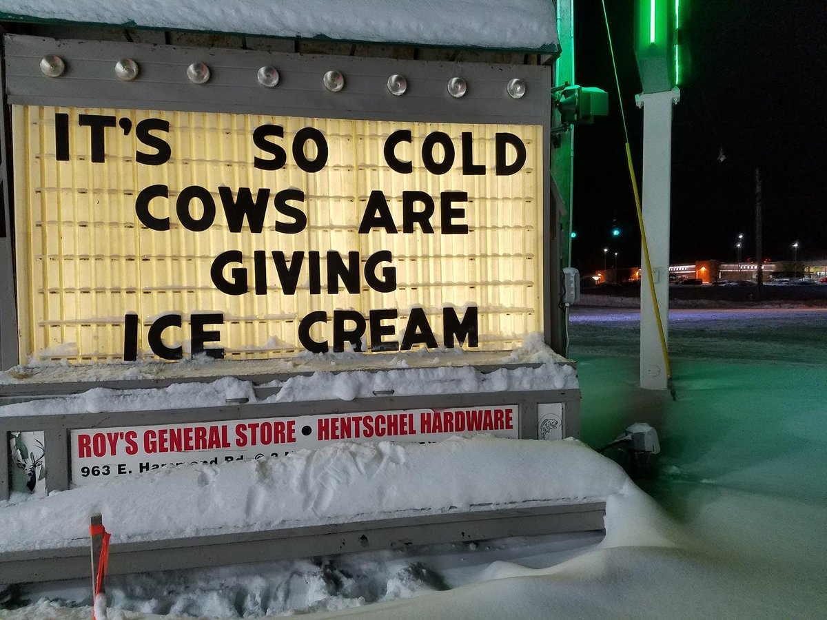 Hadel's tweet image. Chocolate, please. 🤣 #HowColdIsIt