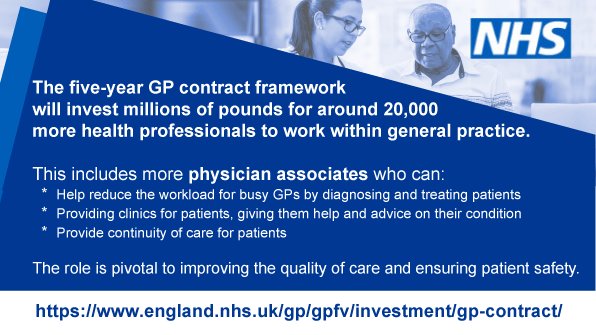 New #GPcontract published today marks biggest changes to general practice in decades, boosting funding and providing extra support to recruit around 20,000 more health professionals. It’ll be essential to the delivery of the #NHSLongTermPlan <a href="/BMA_GP/">General Practice</a> england.nhs.uk/gp/gpfv/invest…