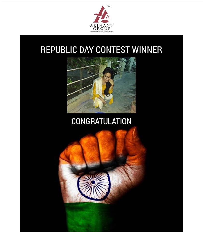 ArihantBuildcon's tweet photo. Here is the lucky winner of #RepublicDay Contest. 
Congratulations. Kindly message us your contact details which include your e-mail ID and mobile number. 
Get ready to receive your Free Gift Voucher!

#Contest #ArihantGroup #RealEstate https://t.co/5slO4s9LNH