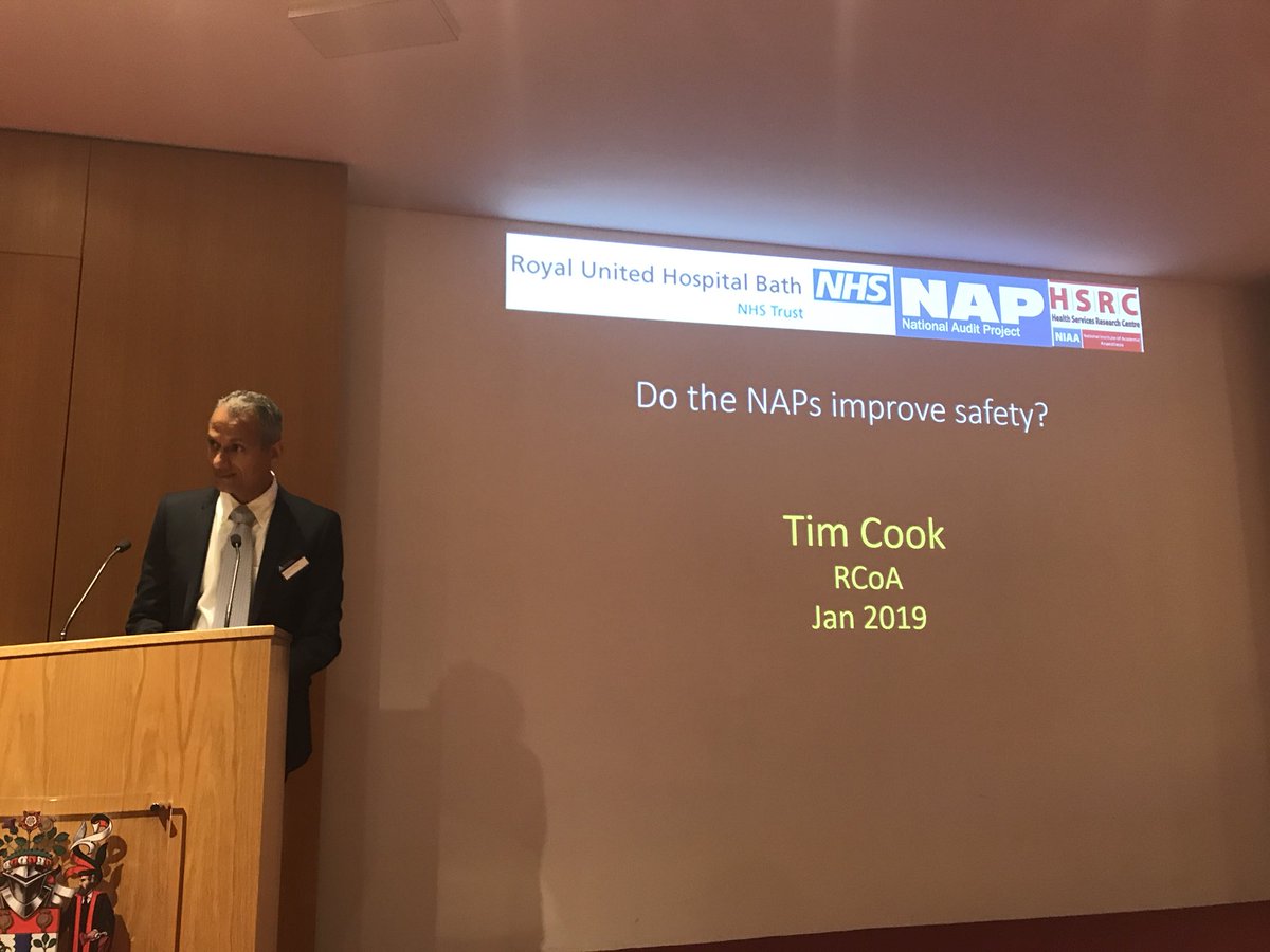 AnnieHunn's tweet photo. @doctimcook in the House #pspp19 @RCoA_Events Do NAPs (national audit projects) improve safety? https://t.co/a5fW96gebW