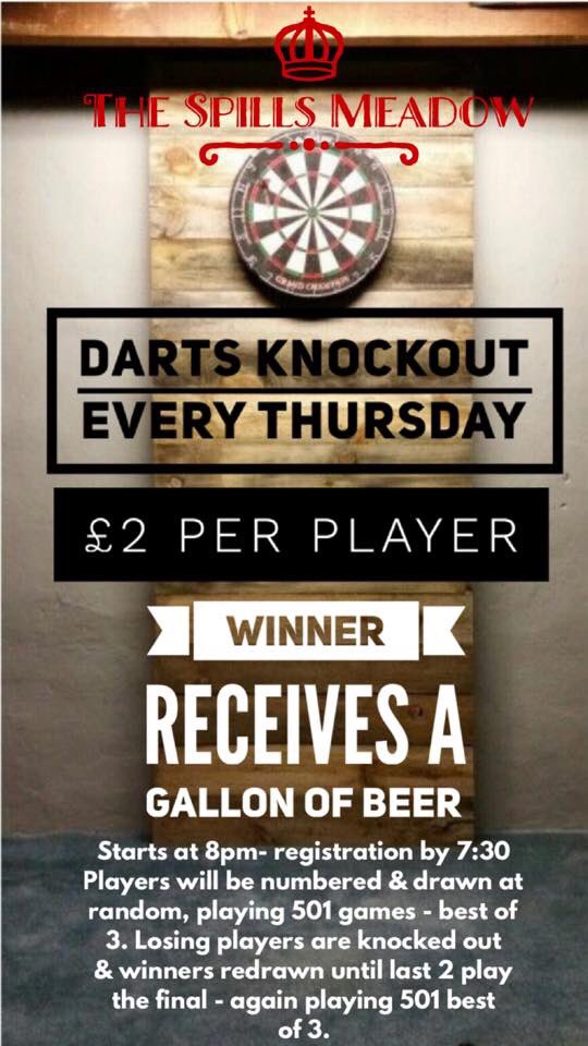 Don’t forget our #darts knockout tonight
Winner receives a gallon of beer! Only £2 to enter this friendly comp! Please RT #UpperGornal #LowerCase #Dudley #Sedgley
