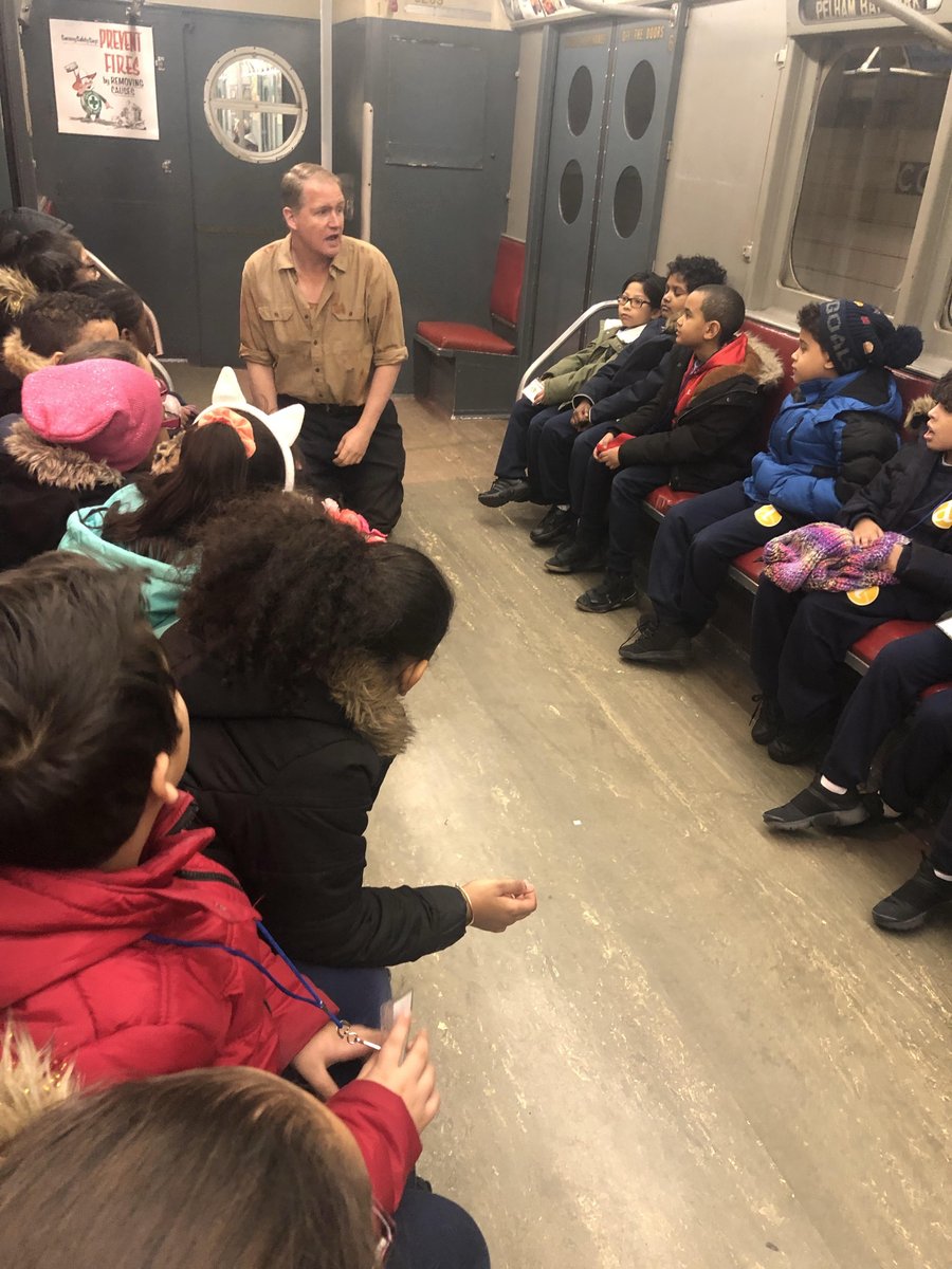 AmberCharter's tweet photo. #TBT Amber Kingsbridge students took a trip to the Transit Museum in January to learn more about the subway's history in comparison with today. They also explored how engineers built tunnels under the East River for NYC trains! #transitmuseum #fieldtrip #amberinkb https://t.co/NKBIyfKfLi